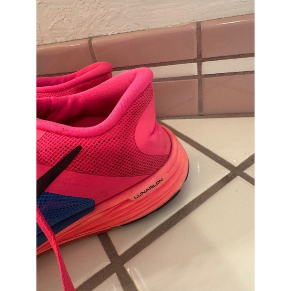Nike LunarLon Running Shoes Blue Pink Women's Sneakers Athletic - Picture 2 of 8